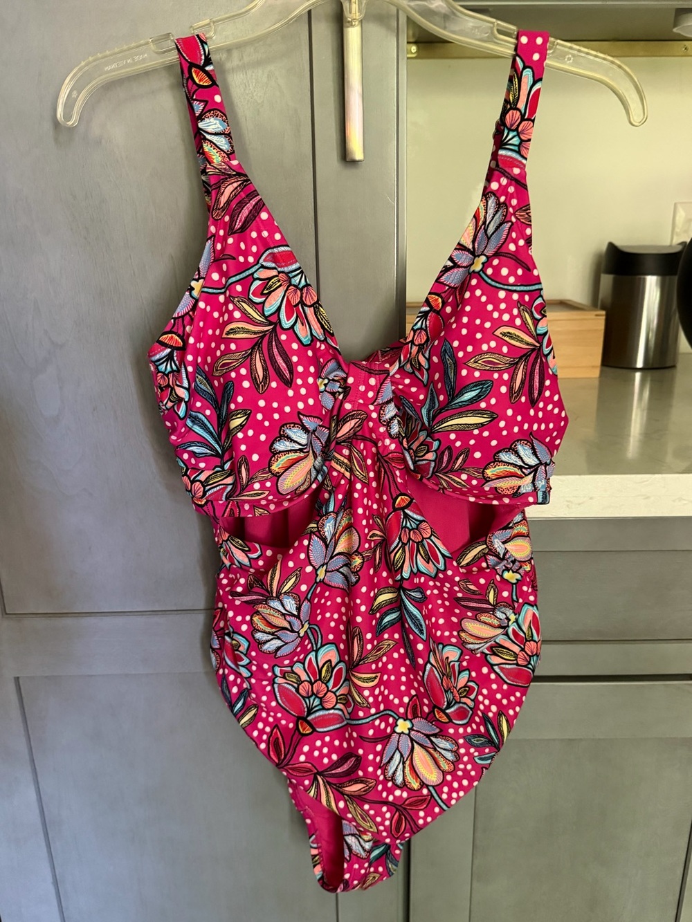 Tabitha Brown Bright Floral One-Piece Swimsuit in Hot Pink